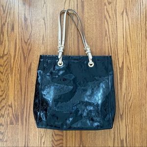 michael kors black patent tote